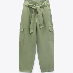 Zara Sage Green Paperbag pants size M
